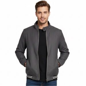 Fort Collins by Indra Men’s Handsome Lined Midweight Hoodless Grey Black Coat
